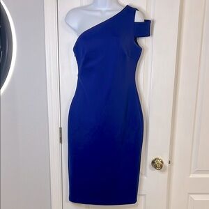 Calvin Klein | Dresses | Calvin Klein Red One Shoulder Embellished Sheath  Dress Nwt | Poshmark